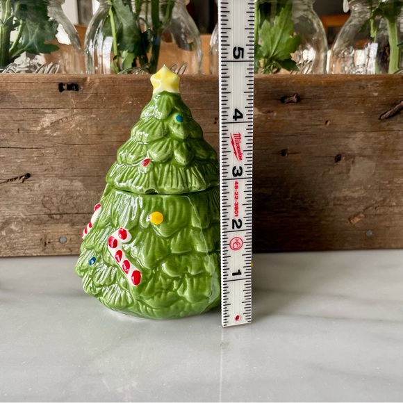 Christmas Tree Sugar and Creamer•Vintage 1970’s•Hand-Painted in a Ceramics Class - Picture 6 of 9